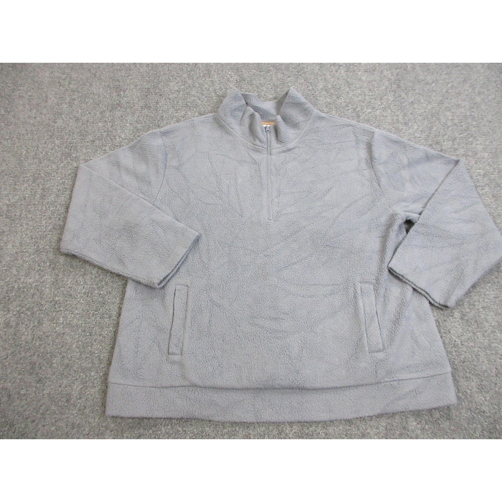 Koolaburra By UGG Sweater Womens XL Gray Sherpa Fleece Quarter Zip Pullover Cozy